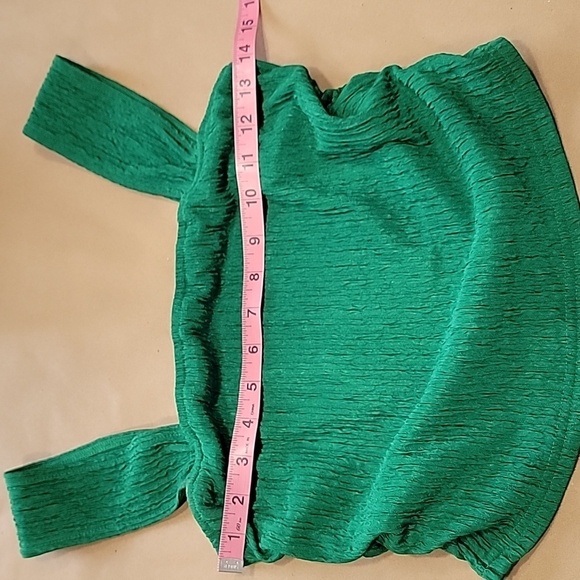 Kelly Green Size M Pleated Texture Sleeveless Camisole Cami Tank Top, Like New - Picture 7 of 13